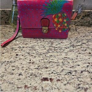 Pink Pineapple Wristlet Crossbody Bag